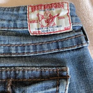 True religion Rainbow Billy distressed boot cut jeans